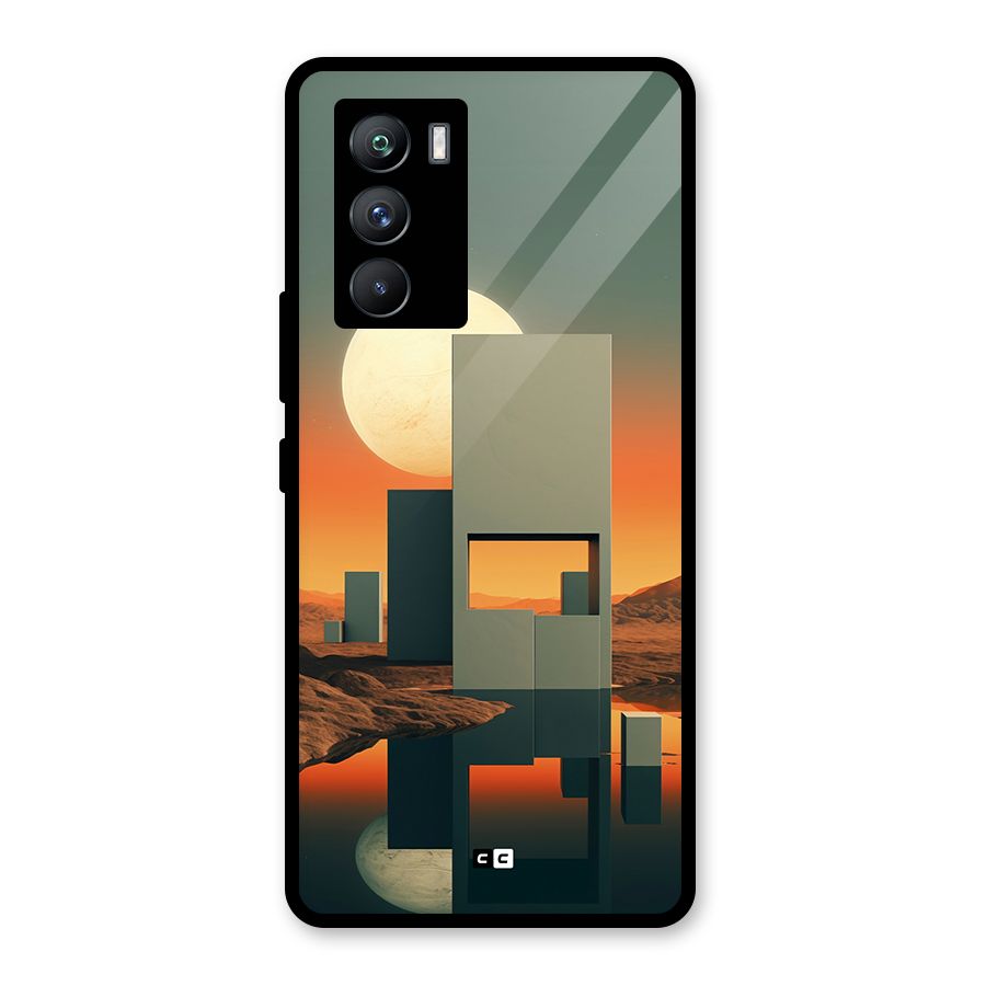 Geometric Sculpture Glass Back Case for Vivo iQOO 9 SE