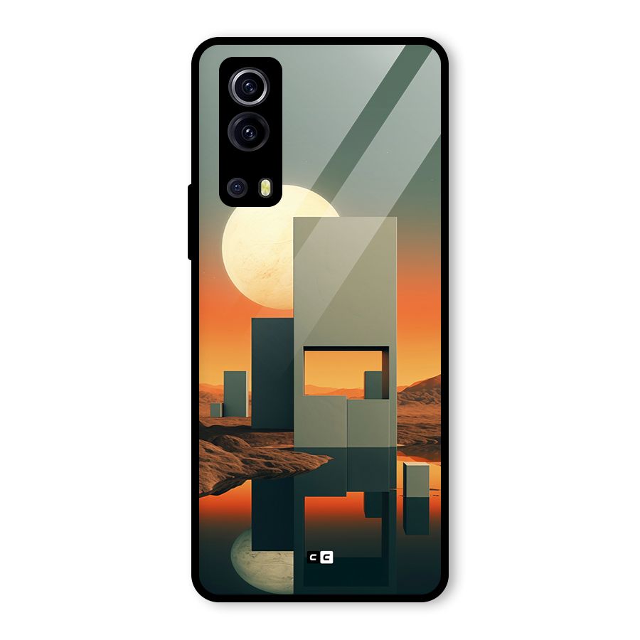 Geometric Sculpture Glass Back Case for Vivo iQOO Z3