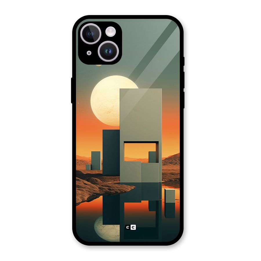 Geometric Sculpture Glass Back Case for iPhone 14 Plus