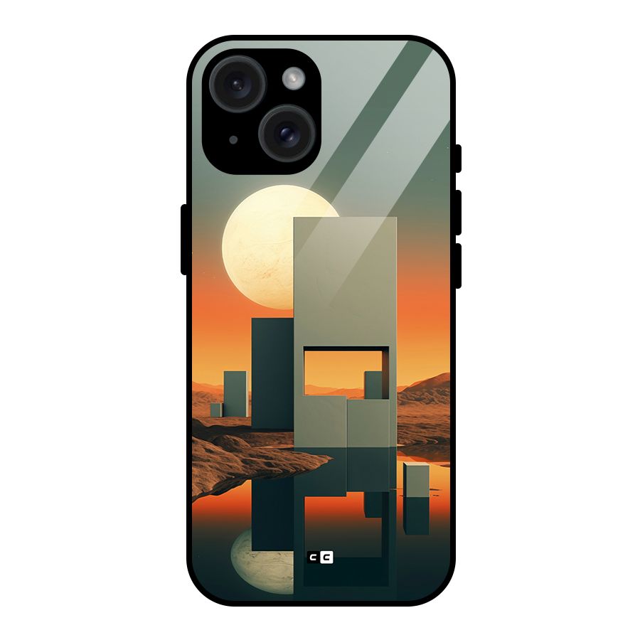 Geometric Sculpture Glass Back Case for iPhone 15