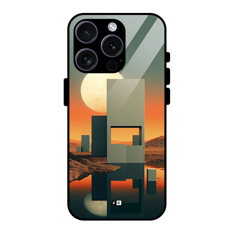 Geometric Sculpture Glass Back Case for iPhone 15 Pro