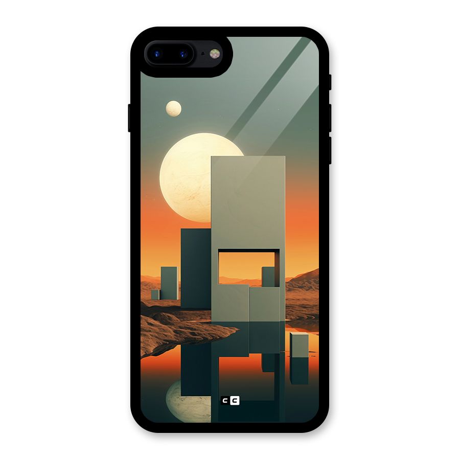 Geometric Sculpture Glass Back Case for iPhone 8 Plus