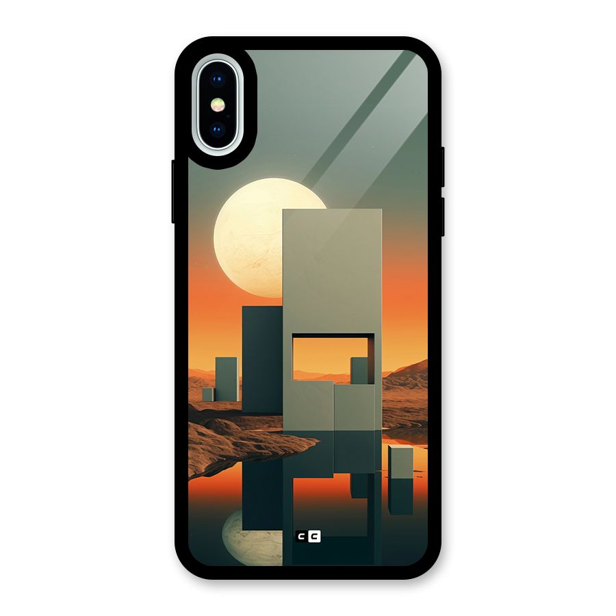 Geometric Sculpture Glass Back Case for iPhone XS