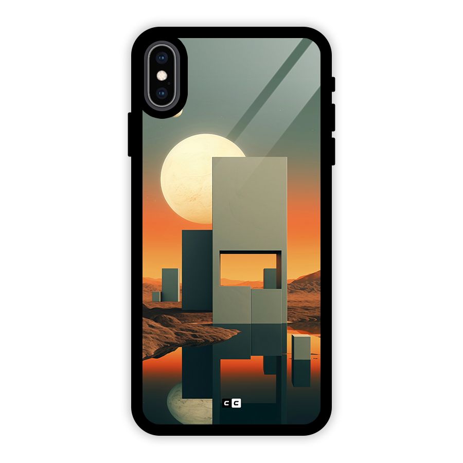 Geometric Sculpture Glass Back Case for iPhone XS Max