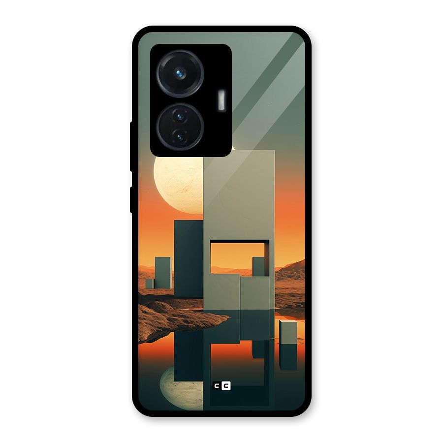 Geometric Sculpture Glass Back Case for iQOO Z6 44W