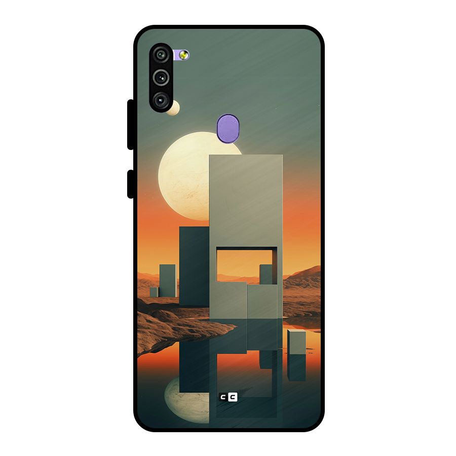 Geometric Sculpture Metal Back Case for Galaxy M11
