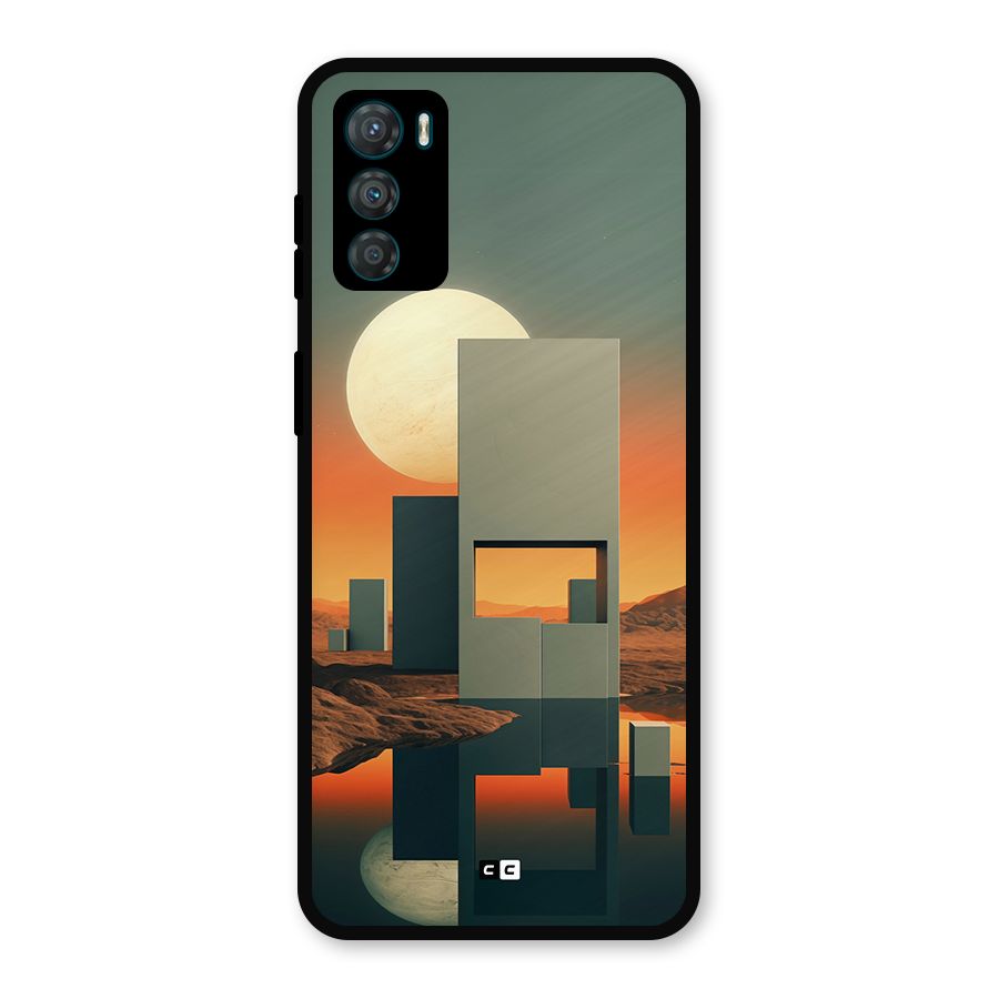 Geometric Sculpture Metal Back Case for Moto G42