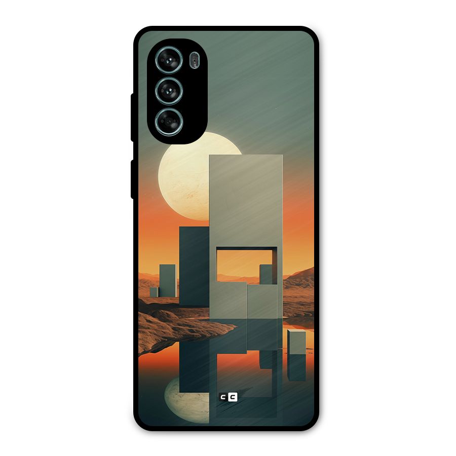 Geometric Sculpture Metal Back Case for Moto G62