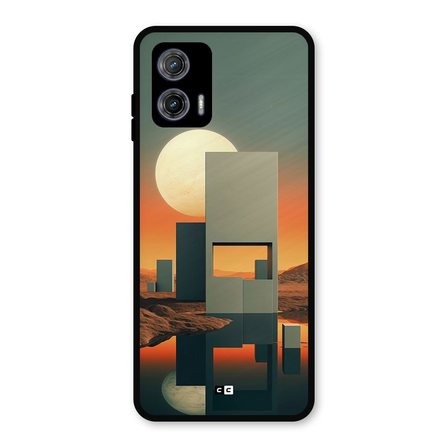 Geometric Sculpture Metal Back Case for Moto G73