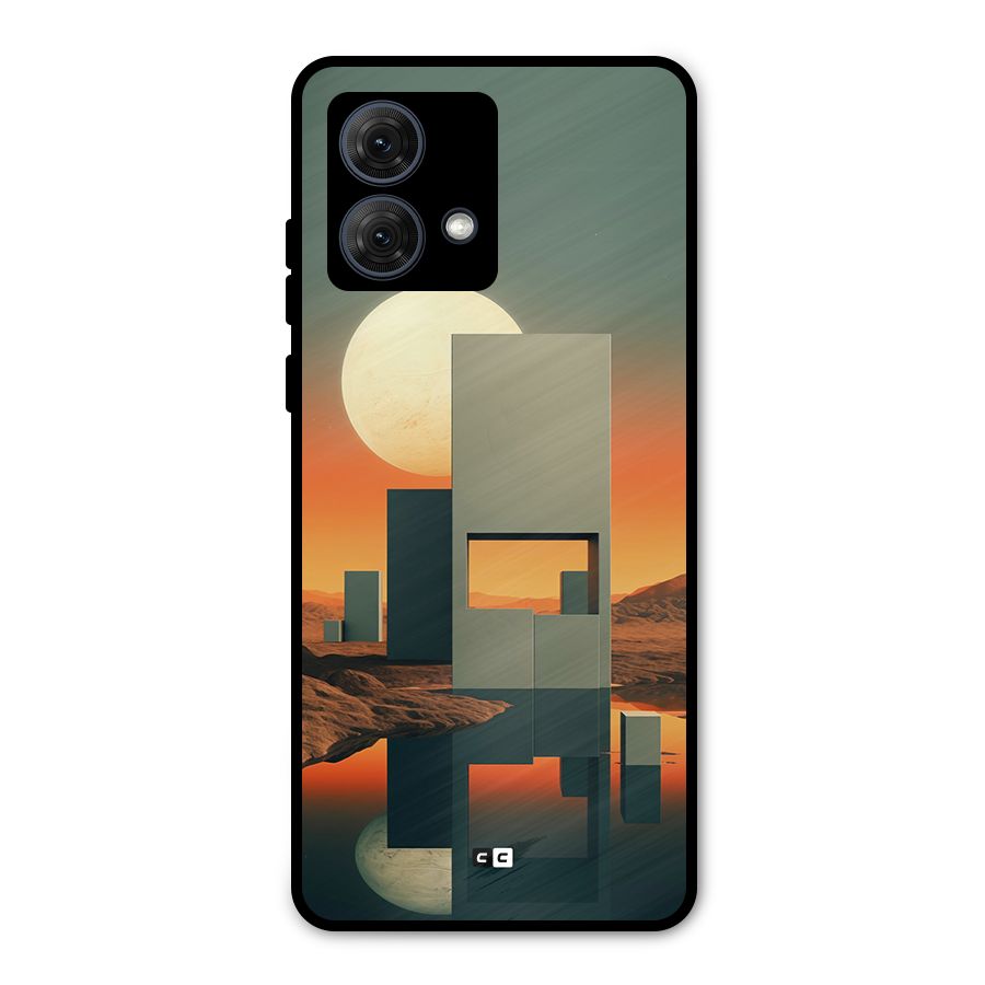Geometric Sculpture Metal Back Case for Moto G84