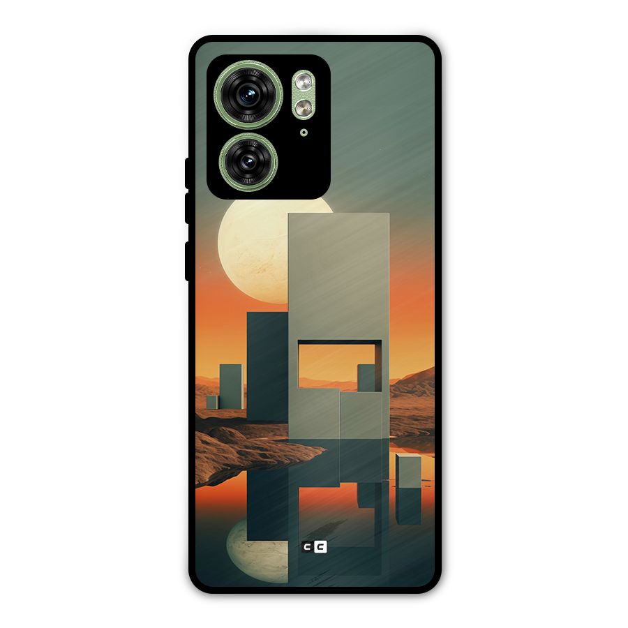 Geometric Sculpture Metal Back Case for Motorola Edge 40 5G