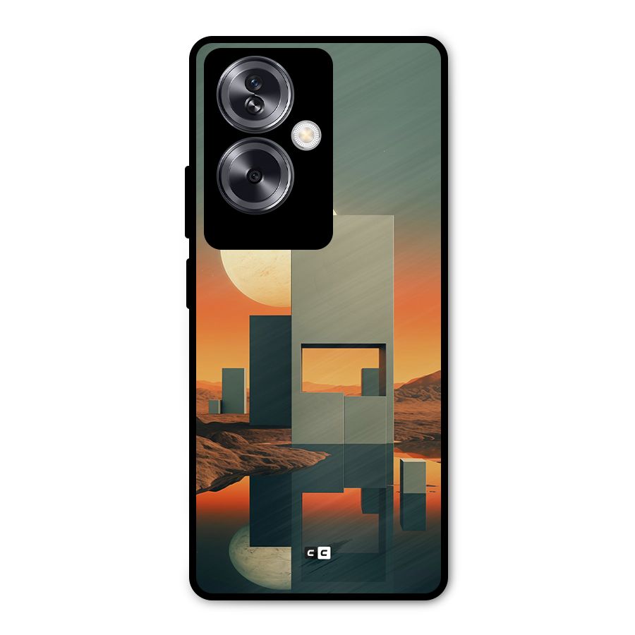Geometric Sculpture Metal Back Case for Oppo A79 5G