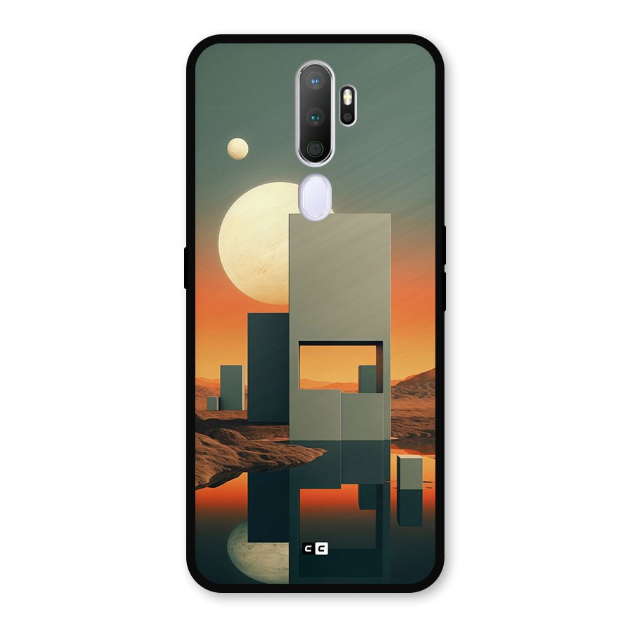 Geometric Sculpture Metal Back Case for Oppo A9 (2020)