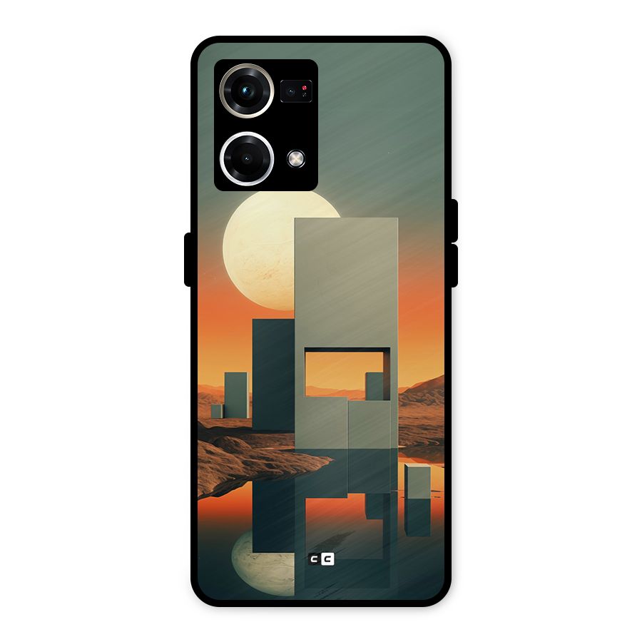 Geometric Sculpture Metal Back Case for Oppo F21 Pro 4G