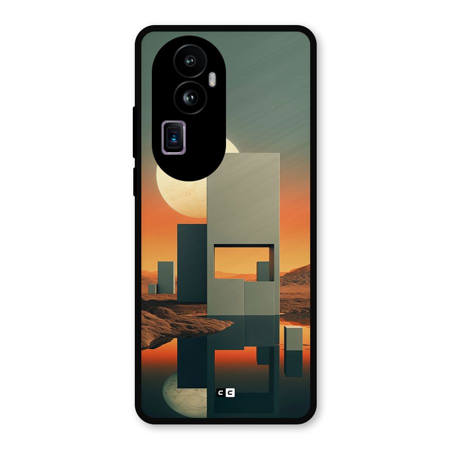 Geometric Sculpture Metal Back Case for Oppo Reno10 Pro Plus
