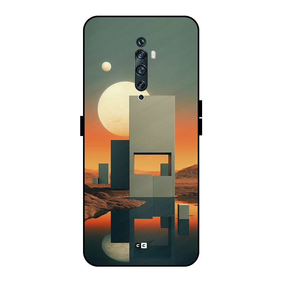 Geometric Sculpture Metal Back Case for Oppo Reno2 F