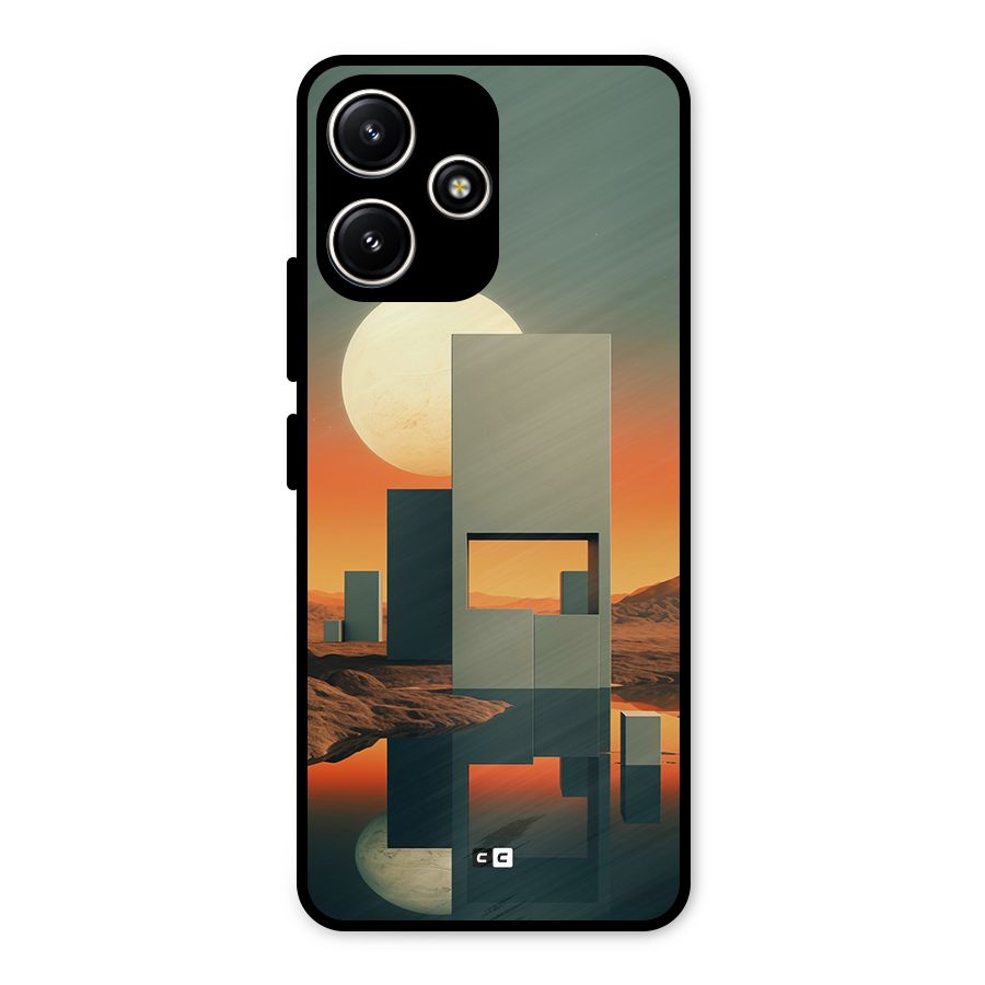 Geometric Sculpture Metal Back Case for Poco M6 Pro