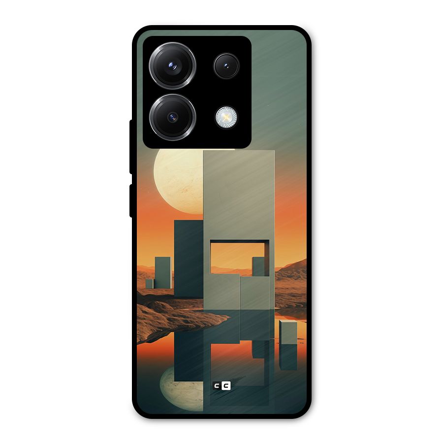 Geometric Sculpture Metal Back Case for Poco X6