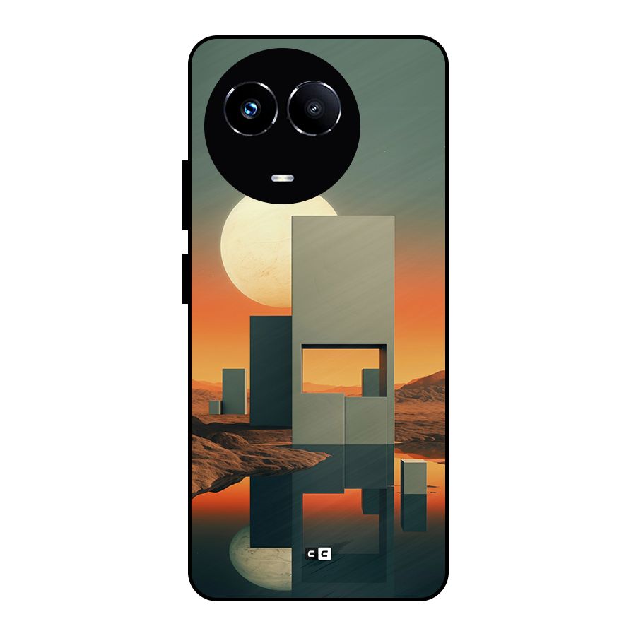 Geometric Sculpture Metal Back Case for Realme 11 5G