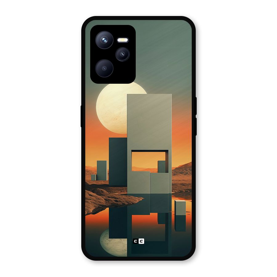 Geometric Sculpture Metal Back Case for Realme C35