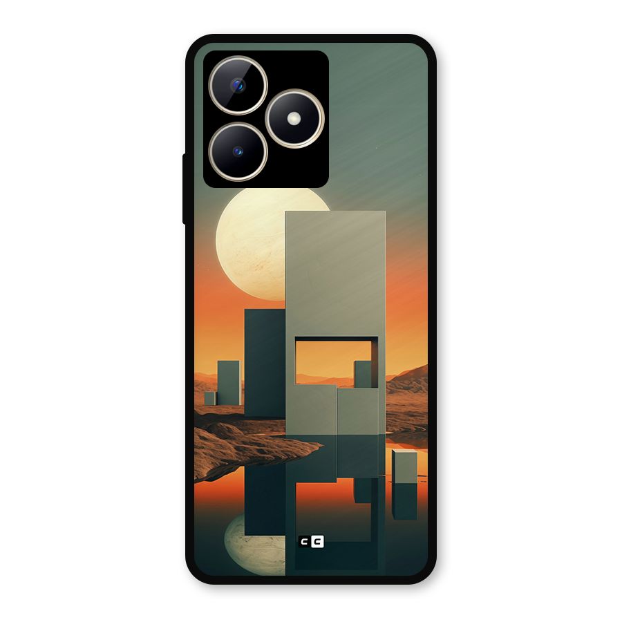 Geometric Sculpture Metal Back Case for Realme C53