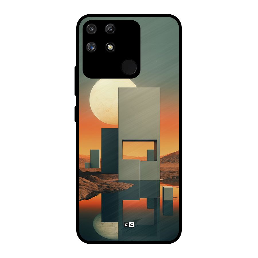 Geometric Sculpture Metal Back Case for Realme Narzo 50A