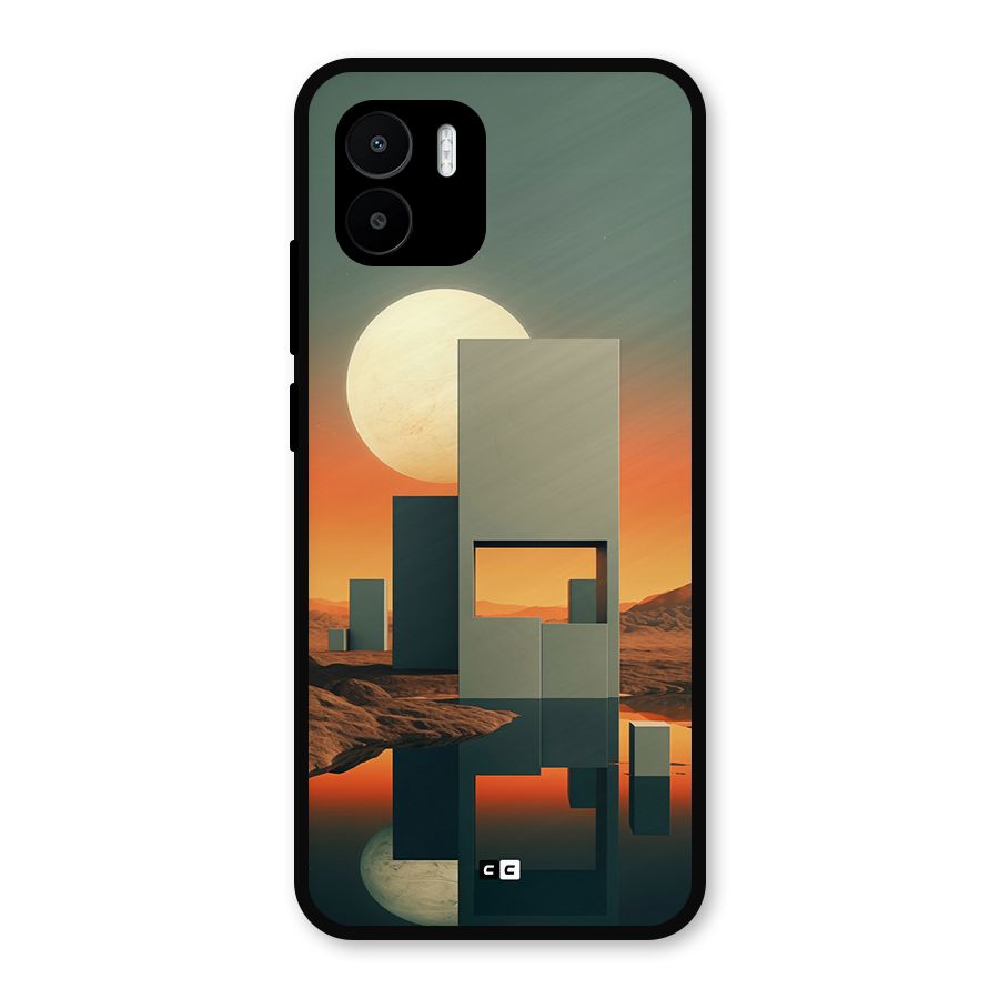 Geometric Sculpture Metal Back Case for Redmi A2