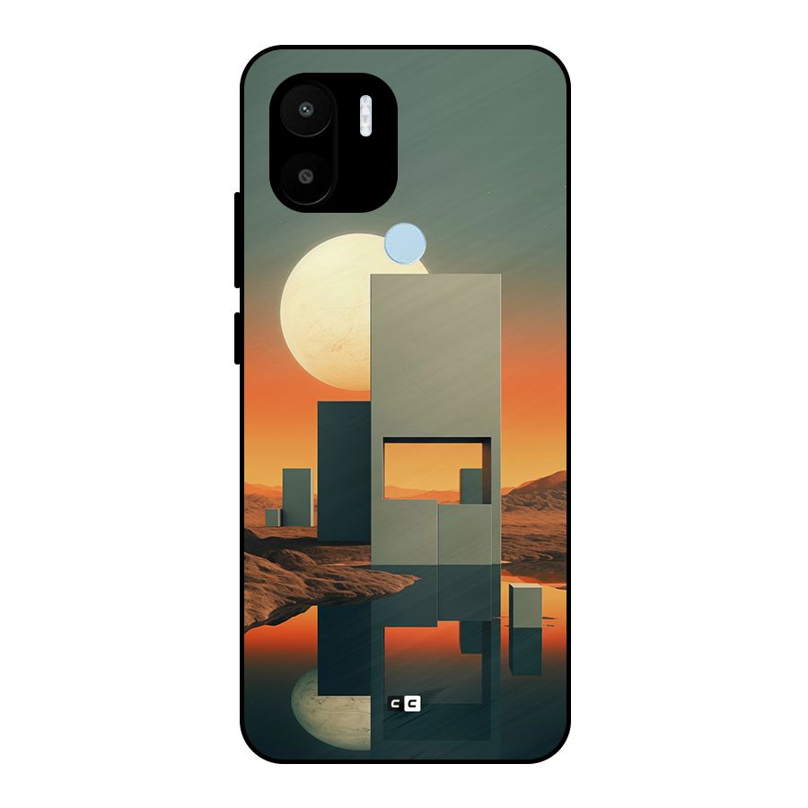 Geometric Sculpture Metal Back Case for Redmi A2 Plus
