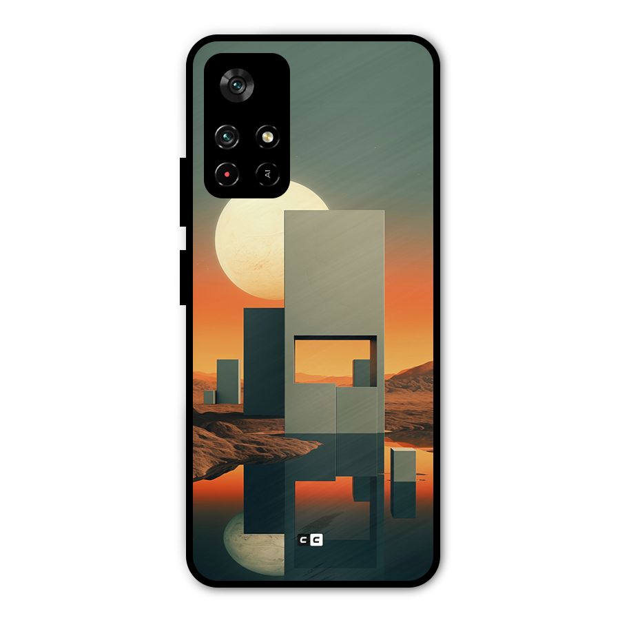 Geometric Sculpture Metal Back Case for Redmi Note 11T 5G