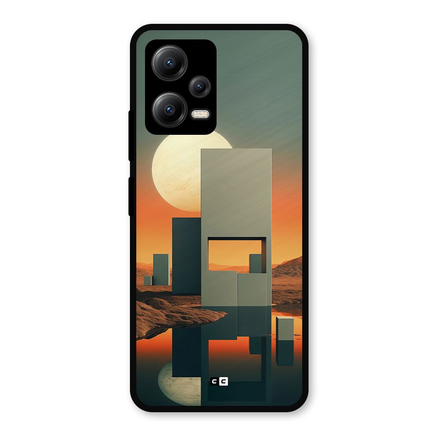 Geometric Sculpture Metal Back Case for Redmi Note 12 5G