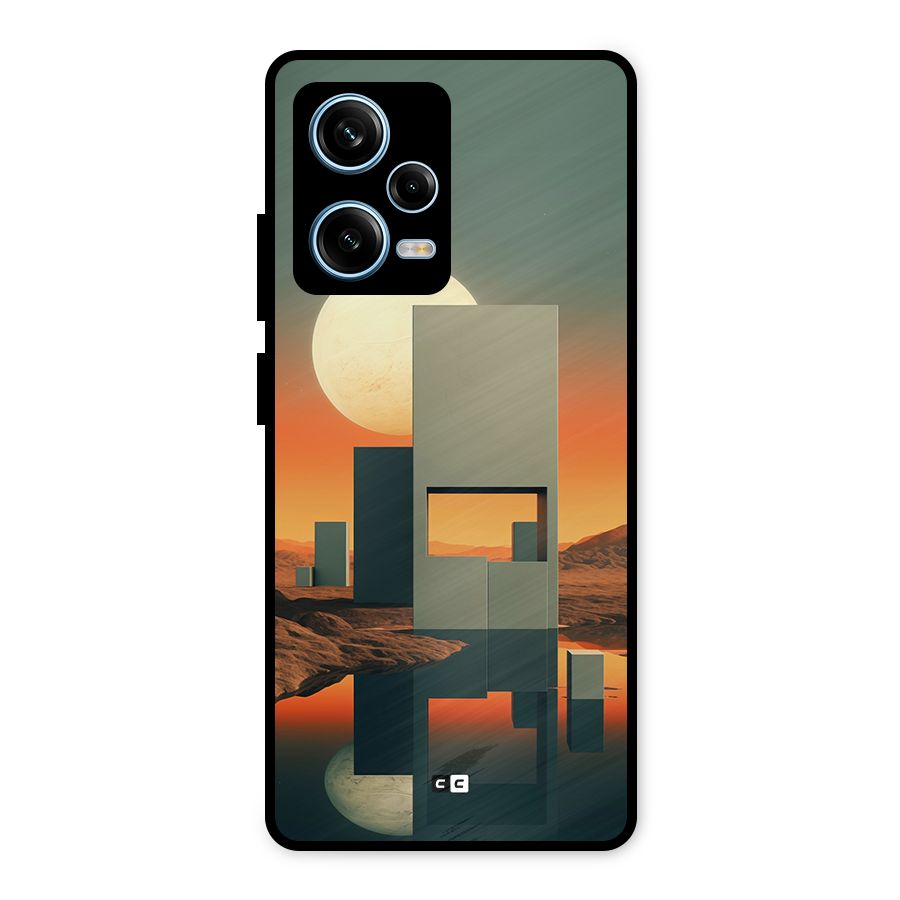 Geometric Sculpture Metal Back Case for Redmi Note 12 Pro
