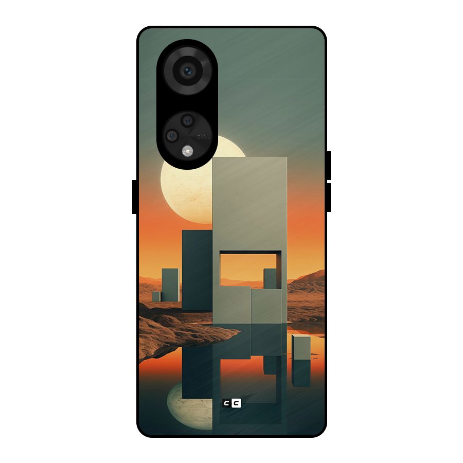 Geometric Sculpture Metal Back Case for Reno8 T 5G
