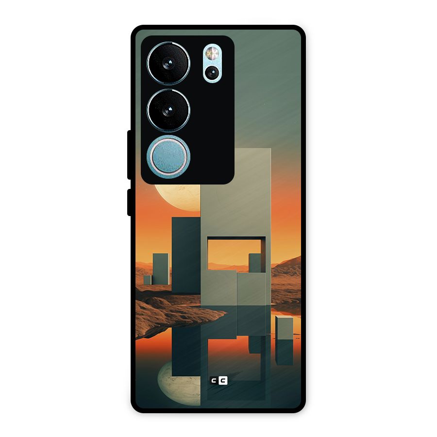 Geometric Sculpture Metal Back Case for Vivo V29