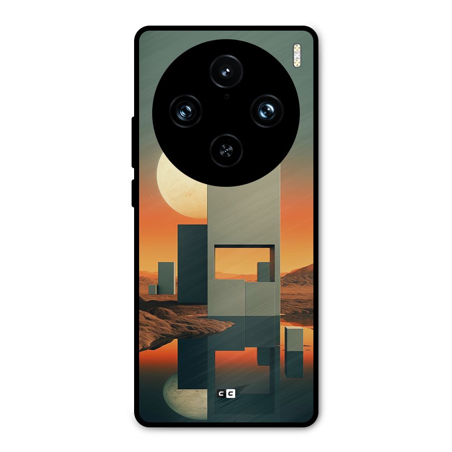 Geometric Sculpture Metal Back Case for Vivo X100 Pro