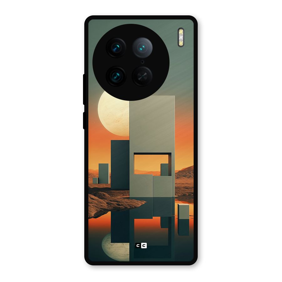 Geometric Sculpture Metal Back Case for Vivo X90 Pro