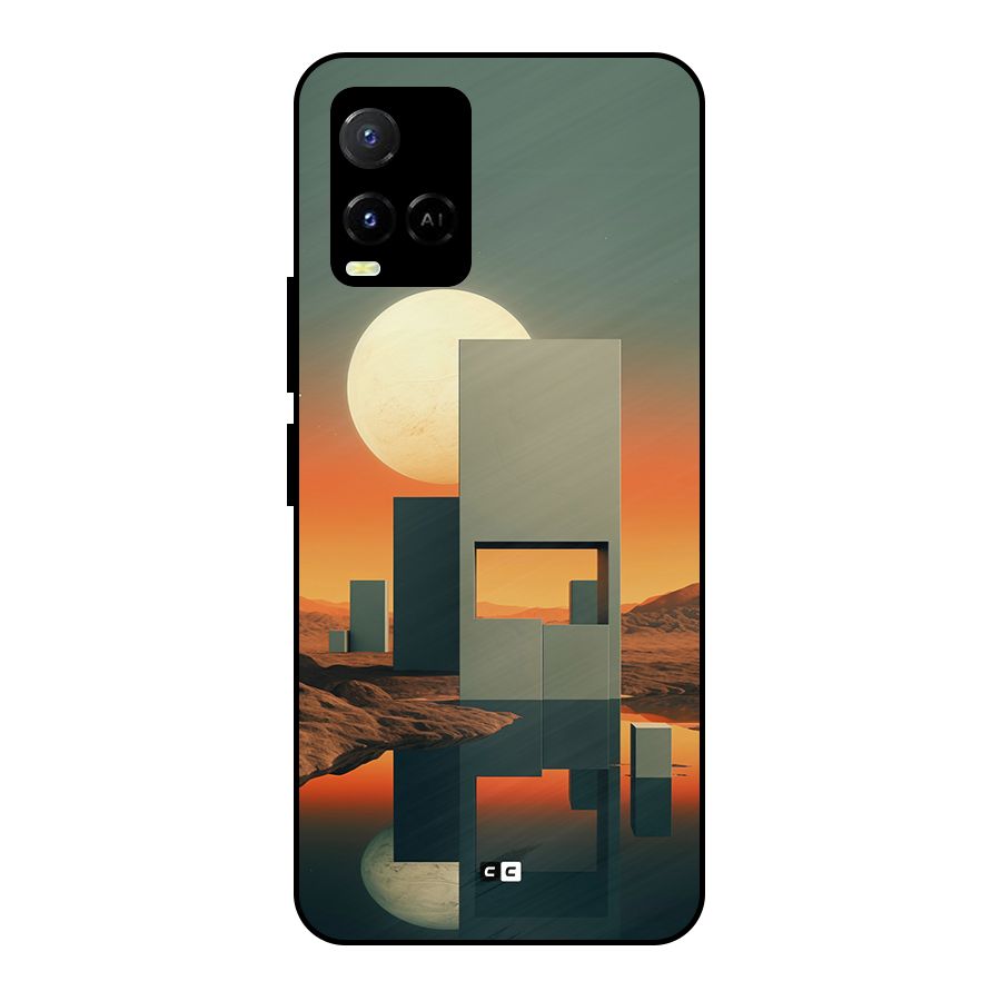 Geometric Sculpture Metal Back Case for Vivo Y21G
