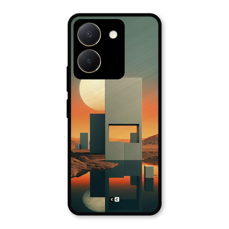 Geometric Sculpture Metal Back Case for Vivo Y36