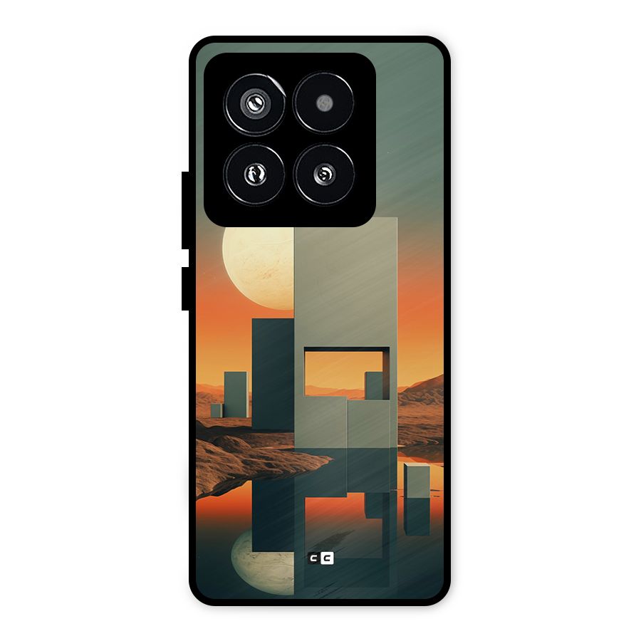 Geometric Sculpture Metal Back Case for Xiaomi 14 Pro