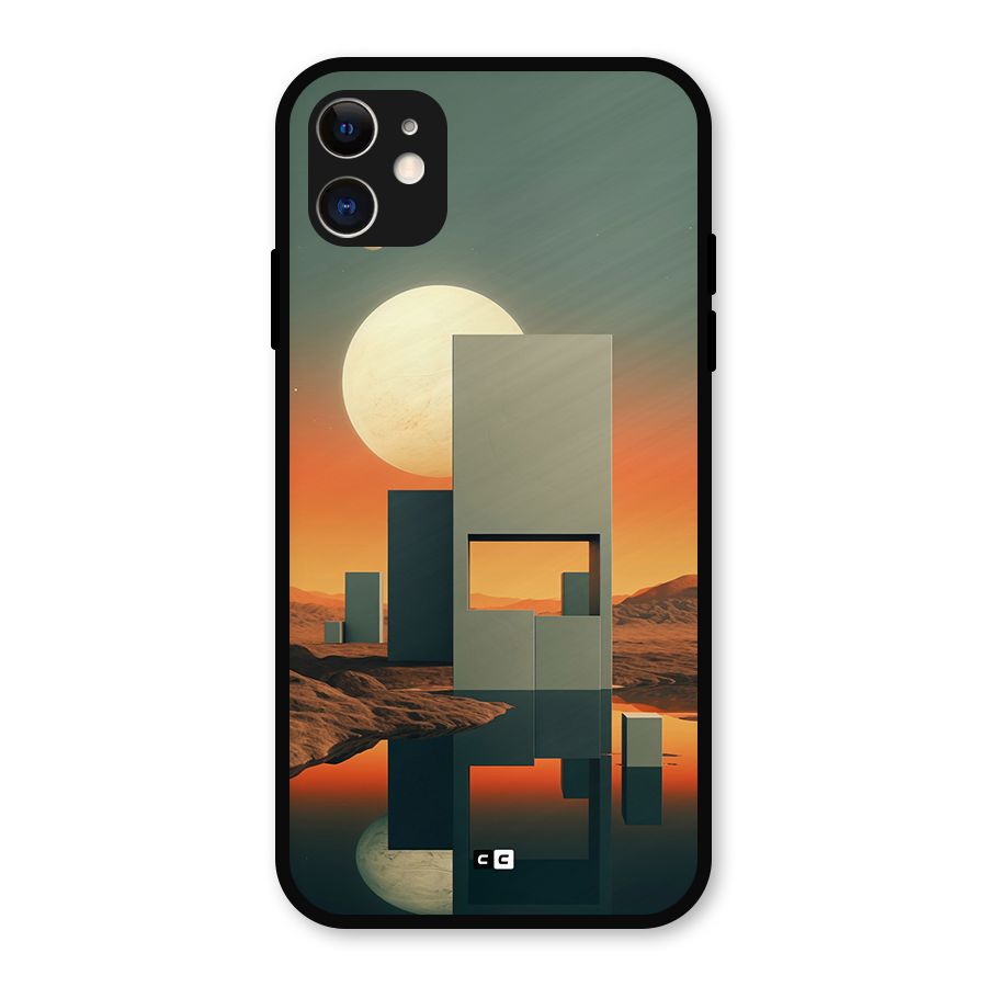 Geometric Sculpture Metal Back Case for iPhone 11