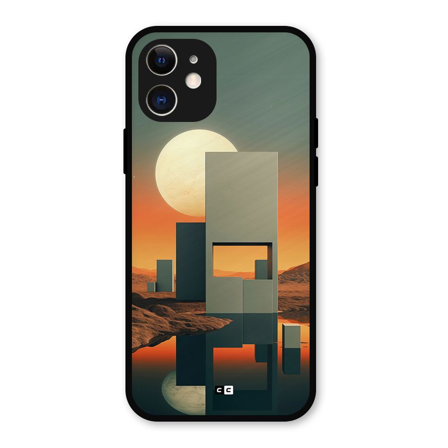 Geometric Sculpture Metal Back Case for iPhone 12