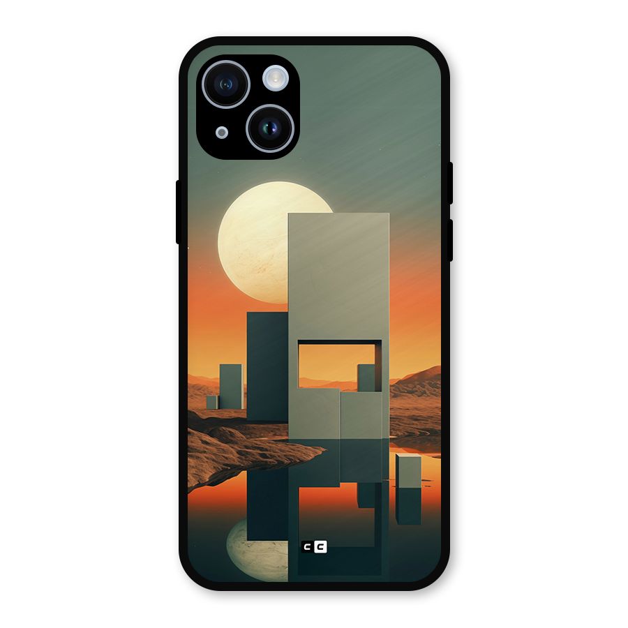 Geometric Sculpture Metal Back Case for iPhone 14