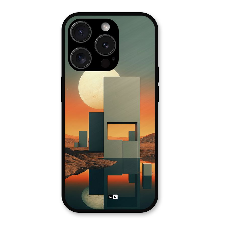 Geometric Sculpture Metal Back Case for iPhone 15 Pro