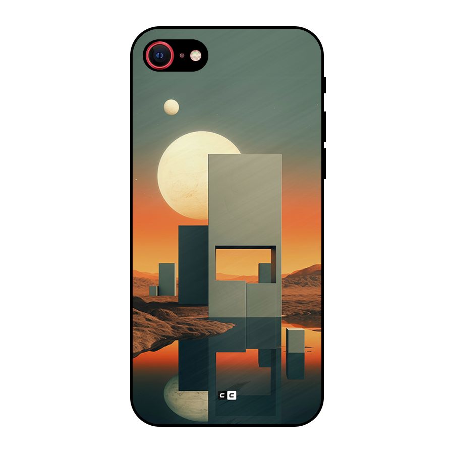 Geometric Sculpture Metal Back Case for iPhone 8