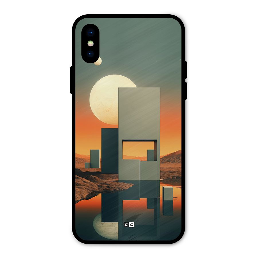 Geometric Sculpture Metal Back Case for iPhone X