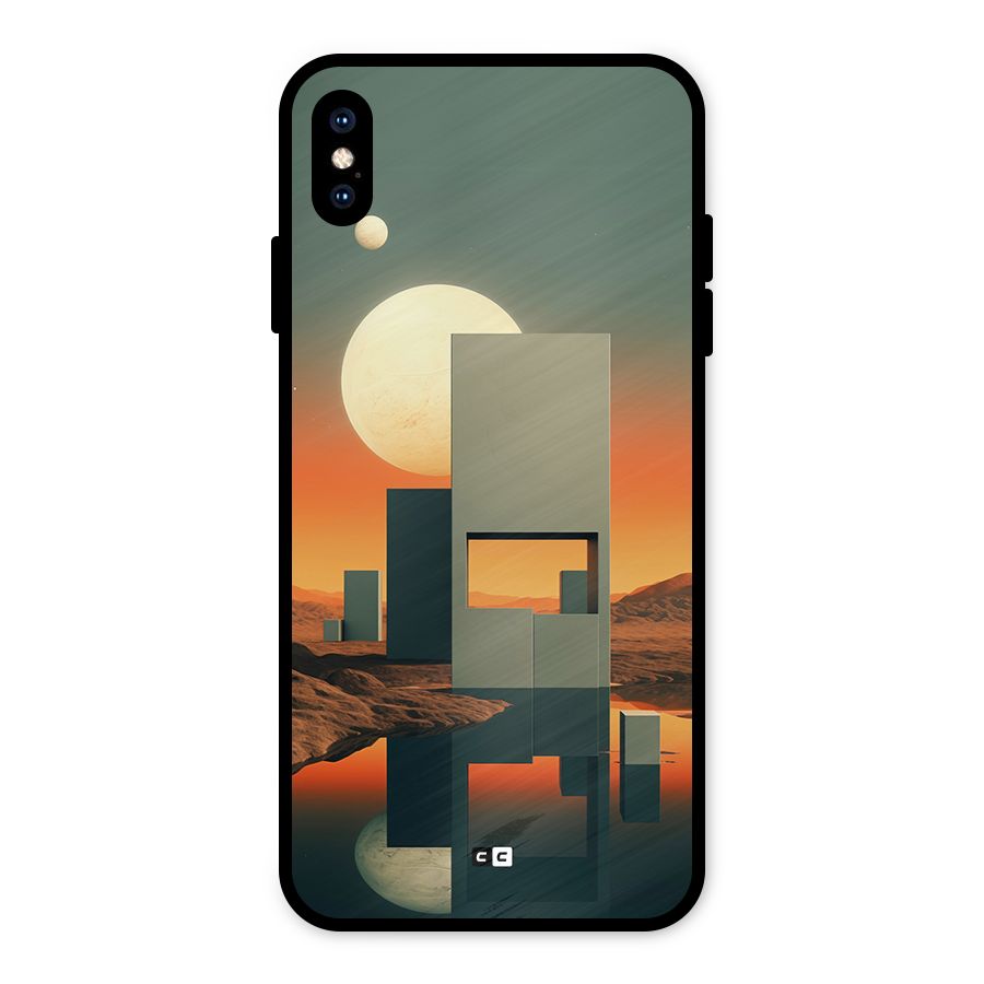 Geometric Sculpture Metal Back Case for iPhone XS Max