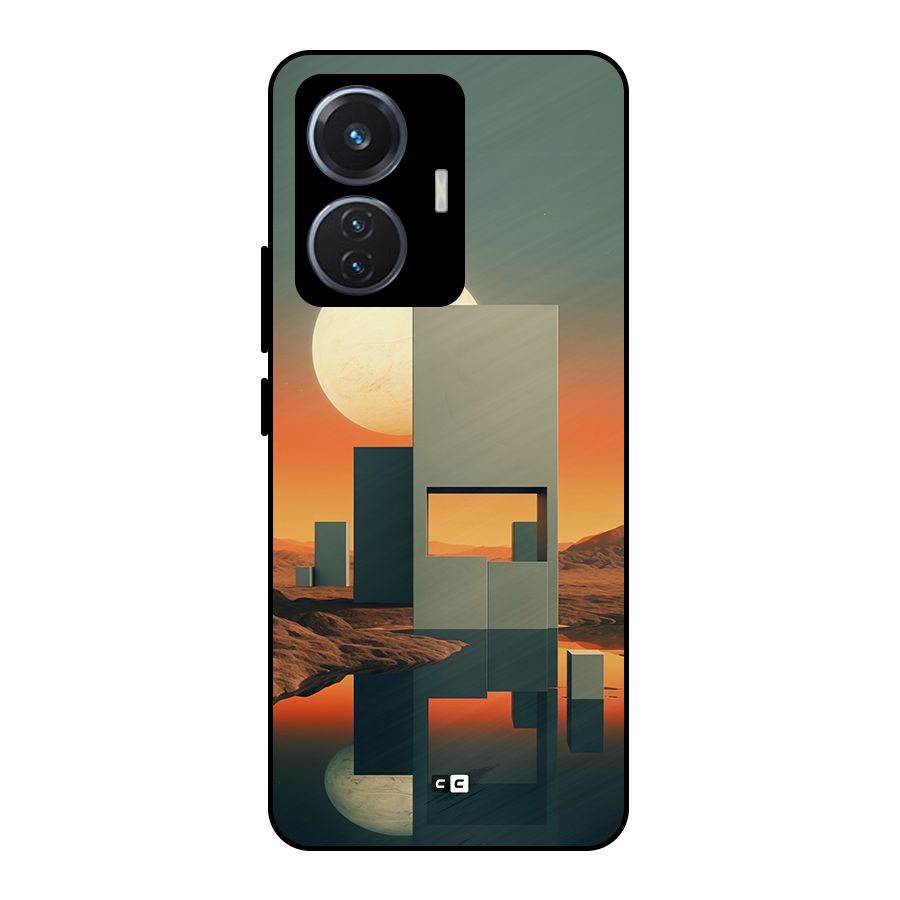 Geometric Sculpture Metal Back Case for iQOO Z6 44W