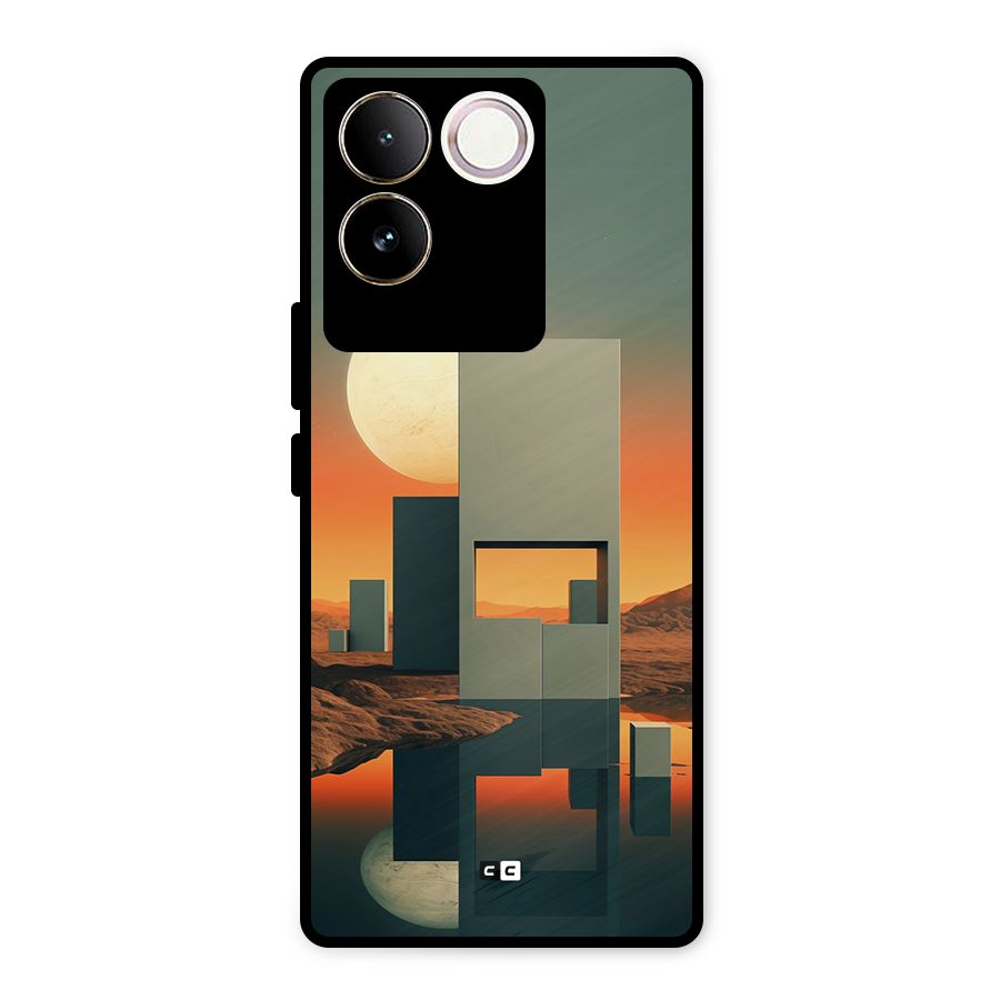 Geometric Sculpture Metal Back Case for iQOO Z7 Pro