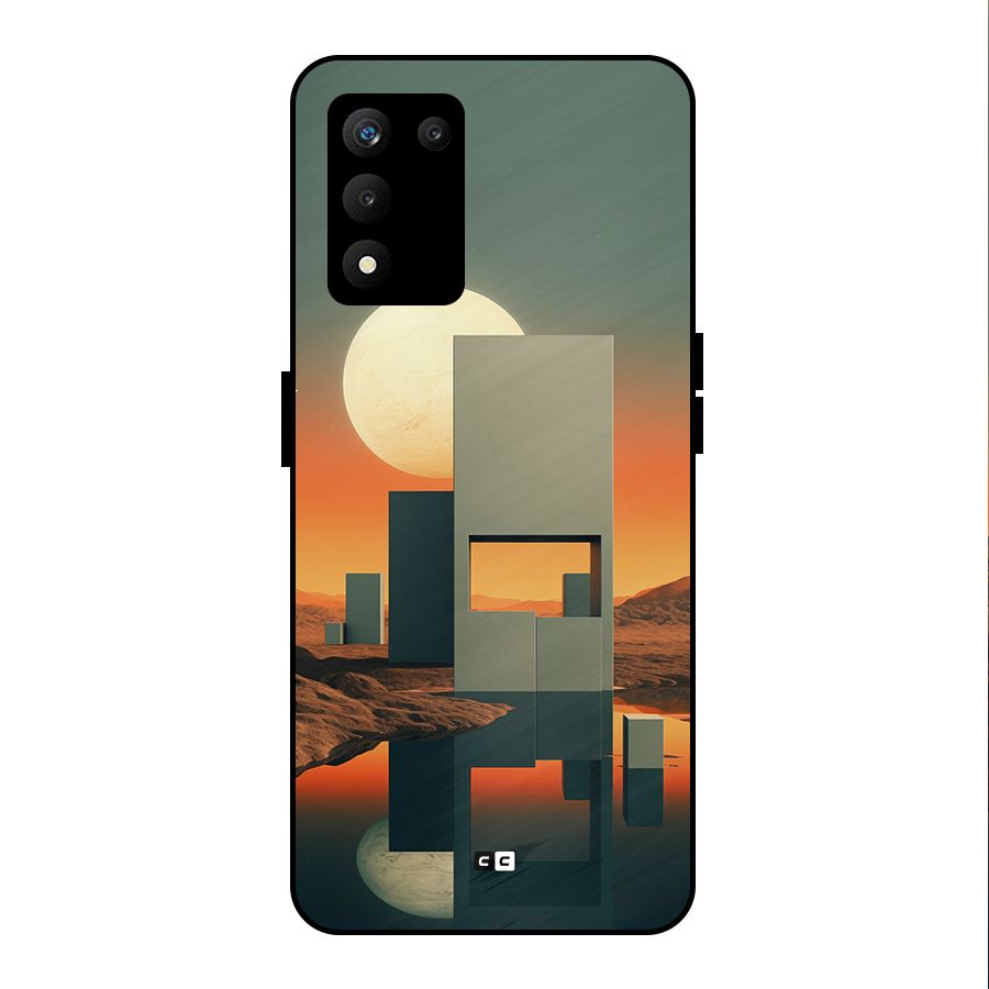 Geometric Sculpture Metal Back Case for realme 9 5G SE