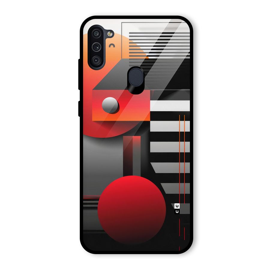 Geometrical Marvel Glass Back Case for Galaxy M11