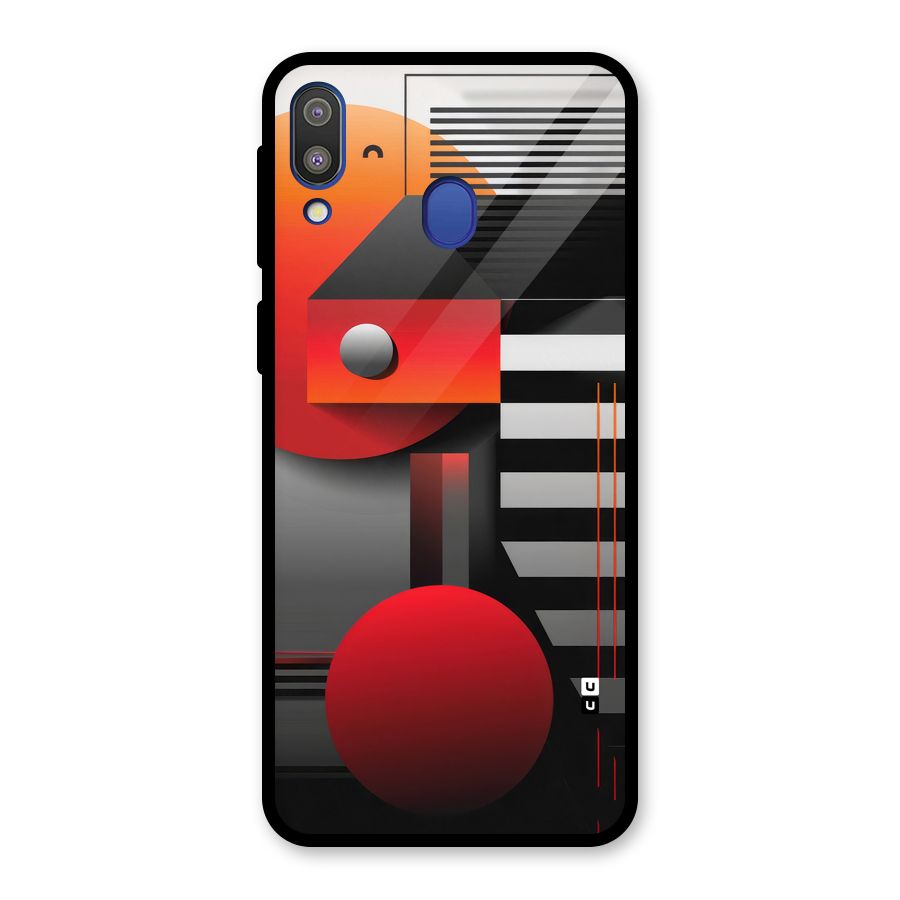 Geometrical Marvel Glass Back Case for Galaxy M20